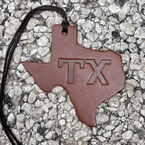 | Leather Car Air Freshener | TX Shape | TX Brand (Leather Scent)