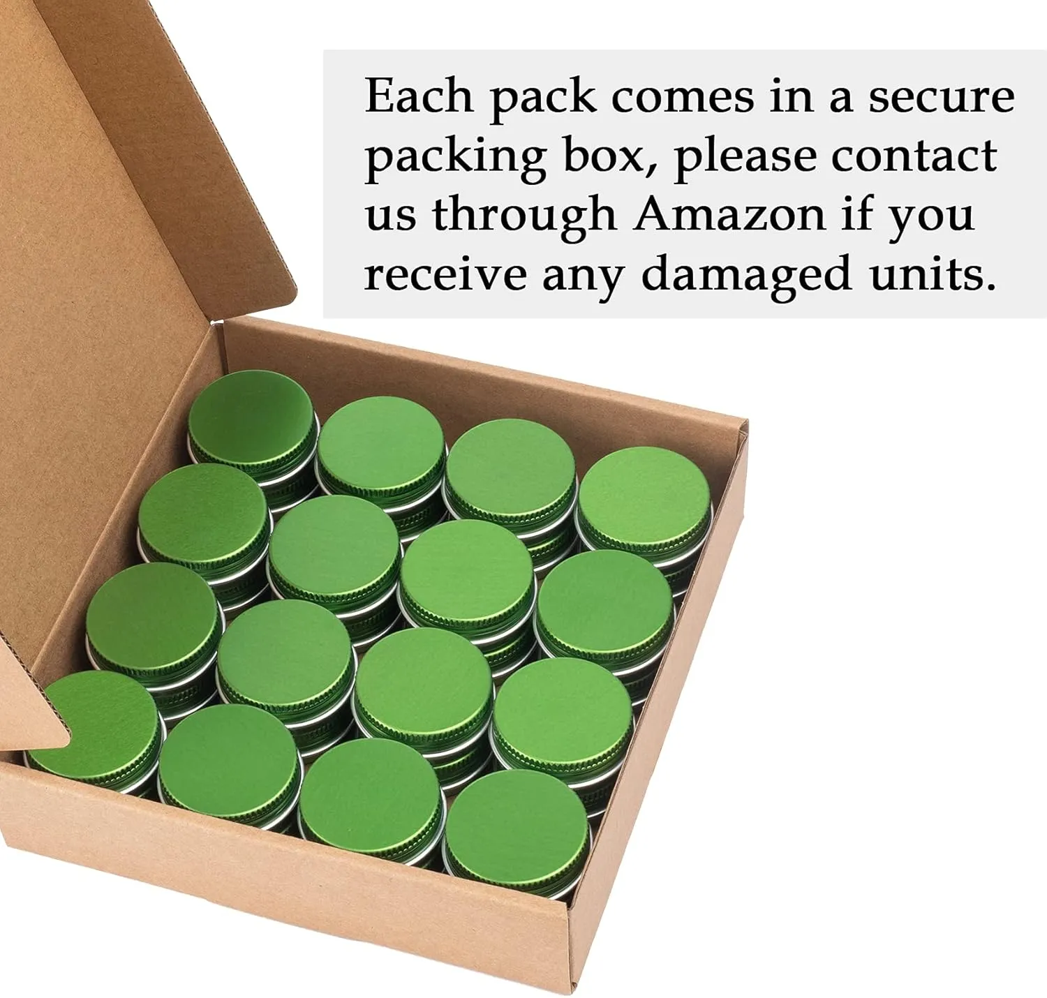 0.5 oz Screw Top Aluminum Tin Jar with Screw Lid and Blank Labels (Green - Pack of 32)