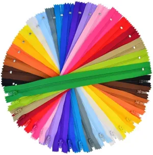 100 Pieces Nylon Coil Zippers, 12 Inch Colorful Sewing Zippers Supplies for Tailor Sewing Crafts(20 Assorted Colors)