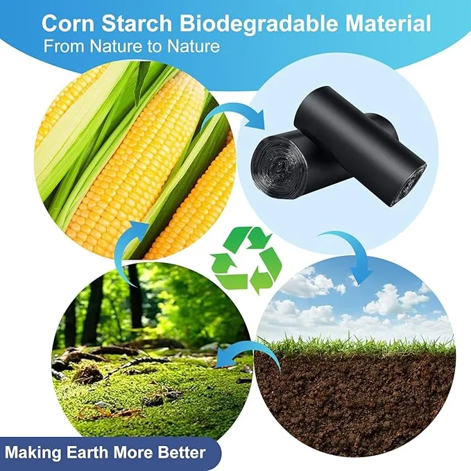 100 Portable Toilet Bags, Drawstring Biodegradable Camping Potty Bags 8 Gallon Waste Bags for 5-8 Gallon Bucket Toilet Adults Outdoor Camping Car