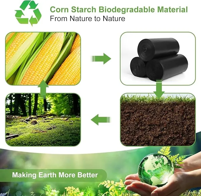 100 Portable Toilet Bags, Drawstring Biodegradable Camping Potty Bags 8 Gallon Waste Bags for 5-8 Gallon Bucket Toilet Adults Outdoor Camping Car