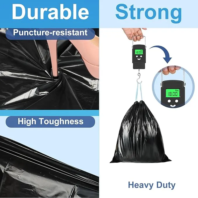 100 Portable Toilet Bags, Drawstring Biodegradable Camping Potty Bags 8 Gallon Waste Bags for 5-8 Gallon Bucket Toilet Adults Outdoor Camping Car