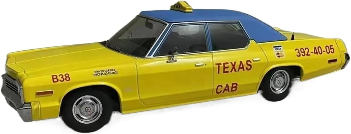 1:18 for Monaco 1974 Texas Cab Blue Top Alloy Car Models Collection Souvenir Decoration Mini Simulation Toys