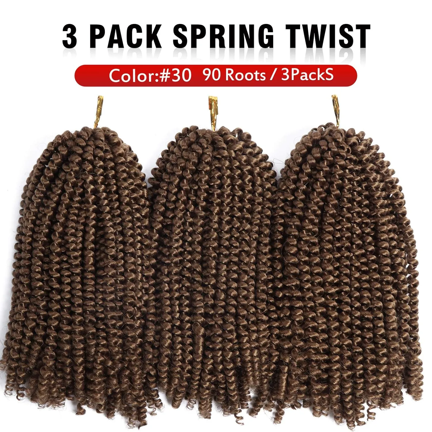 14 Inch Spring Twist Crochet Braids Hair for Butterfly Locs Bomb Twist Crochet Hair Beyond Beauty Ombre Colors Synthetic Fluffy Hair Extension 3 Packs 30 Strands 190g/Pack(14 Inch, #30)