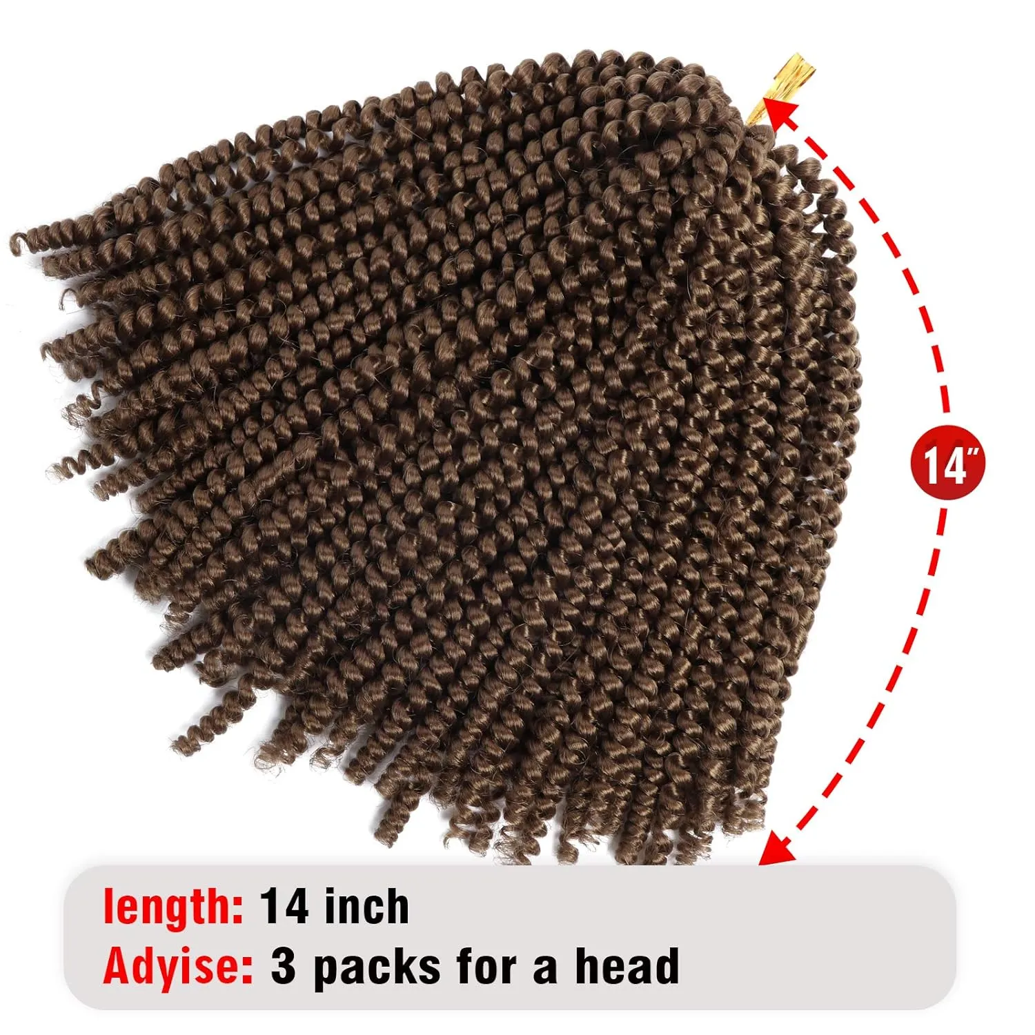 14 Inch Spring Twist Crochet Braids Hair for Butterfly Locs Bomb Twist Crochet Hair Beyond Beauty Ombre Colors Synthetic Fluffy Hair Extension 3 Packs 30 Strands 190g/Pack(14 Inch, #30)