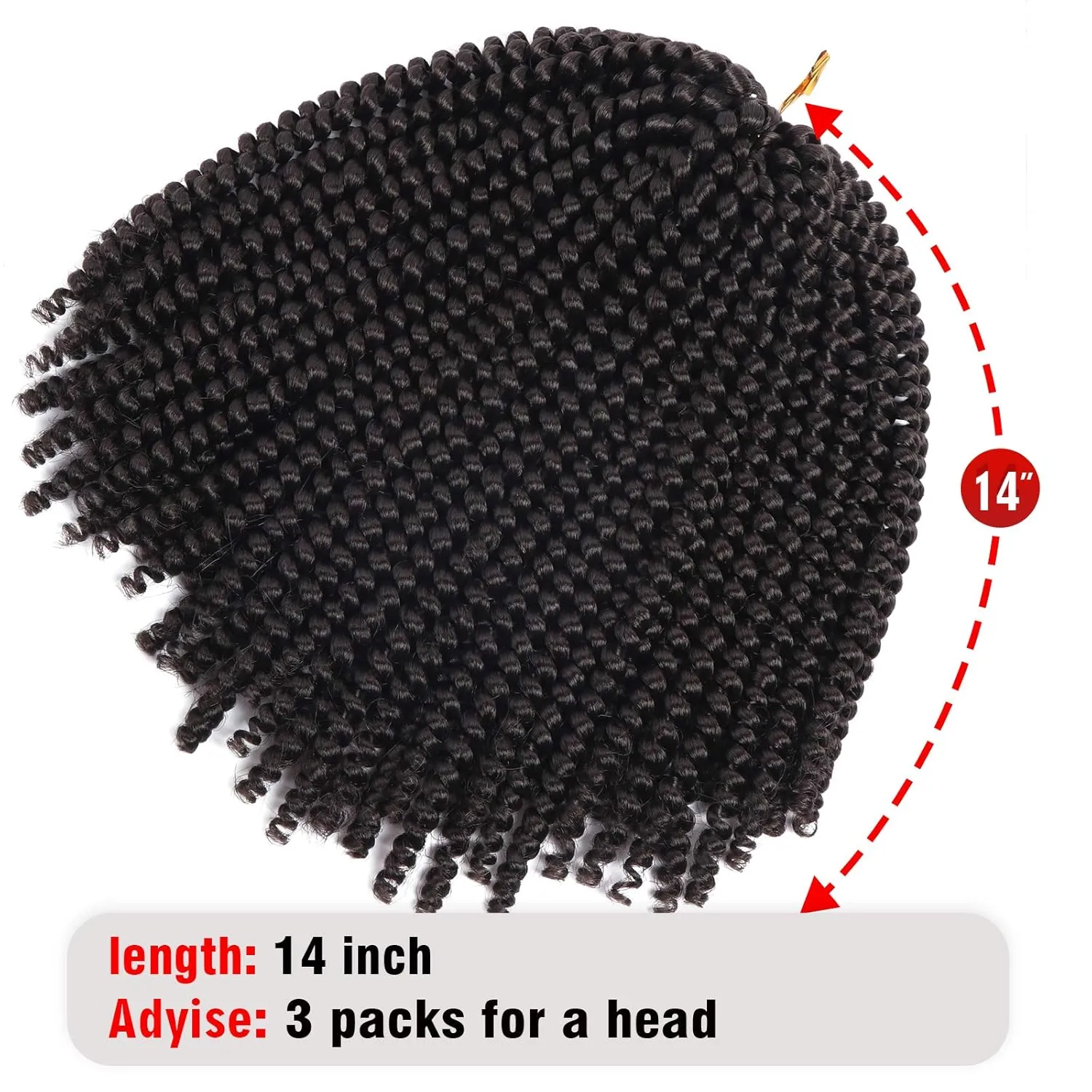 14 Inch Spring Twist Crochet Braids Hair for Butterfly Locs Bomb Twist Crochet Hair Beyond Beauty Ombre Colors Synthetic Fluffy Hair Extension 3 Packs 30 Strands 190g/Pack(14 Inch, #4)