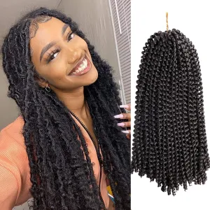 14 Inch Spring Twist Crochet Braids Hair for Butterfly Locs Bomb Twist Crochet Hair Beyond Beauty Ombre Colors Synthetic Fluffy Hair Extension 3 Packs 30 Strands 190g/Pack(14 Inch, #4)