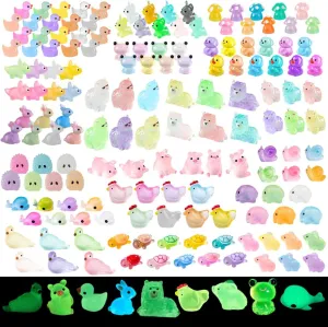 155 Pcs Mini Alpacas Resin Animals Kit Luminous Tiny Resin Animals Figurines Accessories for Variety Pack for Garden Micro Landscape Aquarium Potted Dollhouse Decor