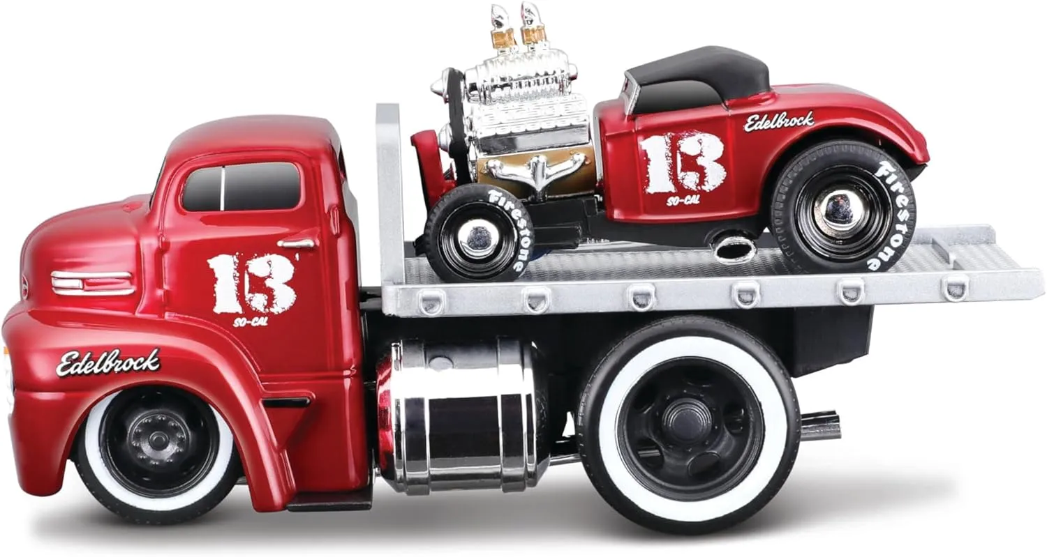 1/64 Scale Top Muscle Transports Series for 1950 Fort COE Flatbed Truck and 1932 Fort Roadster Coupe Diecast Metal Model Car (11540)