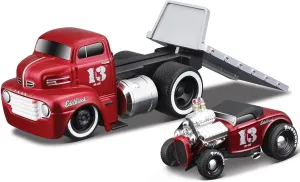 1/64 Scale Top Muscle Transports Series for 1950 Fort COE Flatbed Truck and 1932 Fort Roadster Coupe Diecast Metal Model Car (11540)