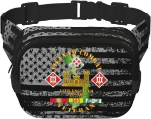 18th Engineer Brigade Vietnam Combat Engineer Waist Pack Bag Fanny Pack for Men Hip Bum Bag with Adjustable Strap for Outdoors Workout Traveling Casual Running Hiking Cycling