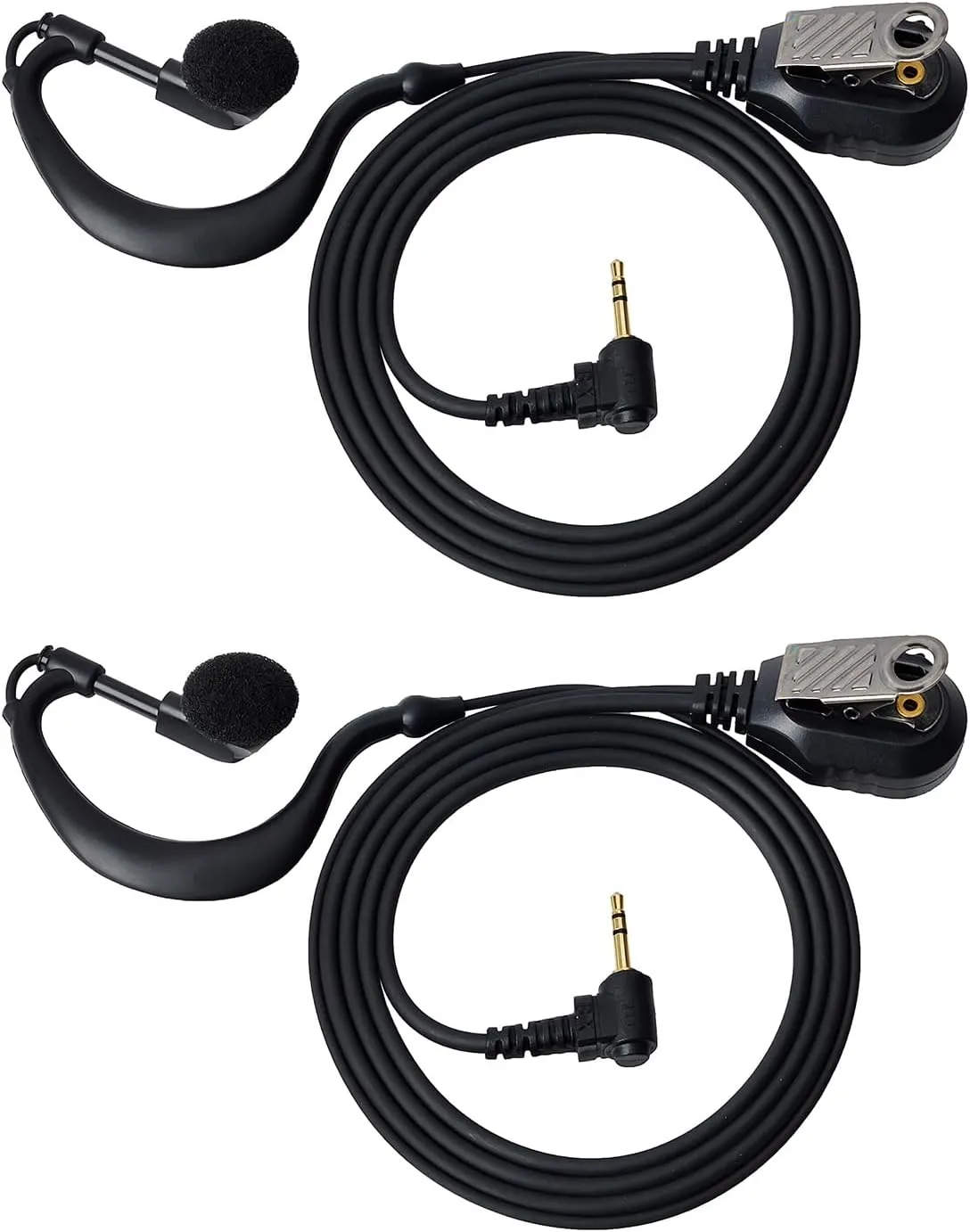 1Pin 2.5mm G Shape Walkie Talkie Earpiece with PTT Mic for Motorola Talkabout Series T605 H2O T200 T260 T600 T800 Two-Way Radio(2 Packs)
