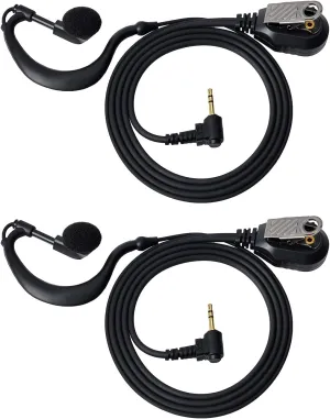 1Pin 2.5mm G Shape Walkie Talkie Earpiece with PTT Mic for Motorola Talkabout Series T605 H2O T200 T260 T600 T800 Two-Way Radio(2 Packs)