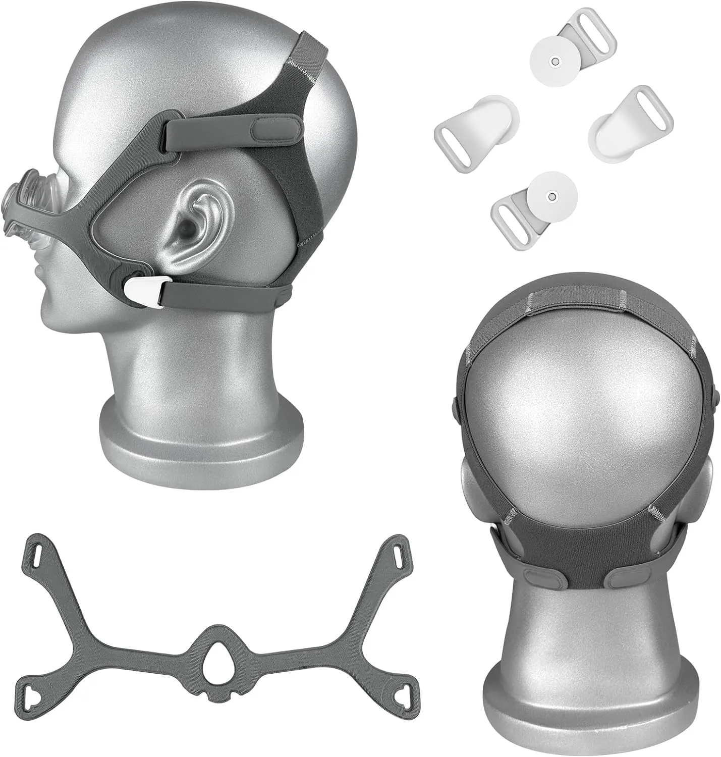 2 Packs Wisp CPAP Mask Headgear with Frame and Clips Compatible with Respironics Wisp Nasal CPAP/BiPAP Mask Size Standard – Gray