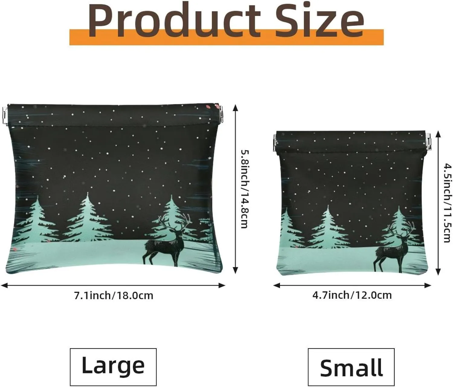 2 PCS Faux Leather Pocket Box, Small Travel Kit Storage Pouch, Mini Makeup Bag, Mini Pocket Makeup Bag for Lipstick, Christmas Elk