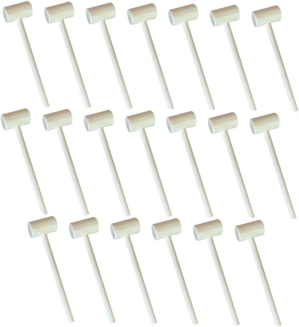 20pcs Mini Wood Hammers Educational for Creative Round Hitting Hammer for Coordination and Development Safe and Craft Tools
