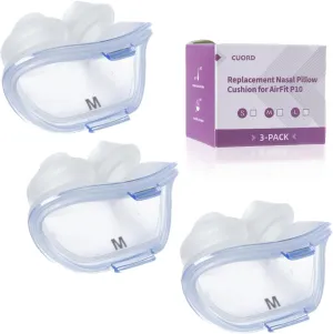 3 Packs Replacement Nasal Pillow Cushion for ResMed AirFit P10, Compatible with Original Airfit P10 Frame, Replacement Silicone CPAP Supplies, Reliable Seal & Lighter Weight, Medium