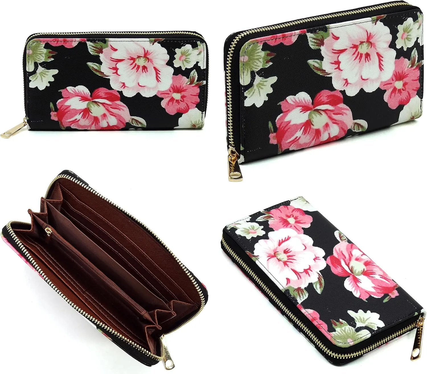 3D Flower Women Handbag and Matching Wallet Set Floral Printed Top Handle Purse 2PCS Set