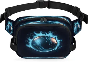 3D Tennis Print Men's and Women's Waist Pack Crossbody Illuminated Tennis Ball Waist Pack Running Strap, Adjustable Shoulder Strap - For Hiking and Running Exercise Fitness