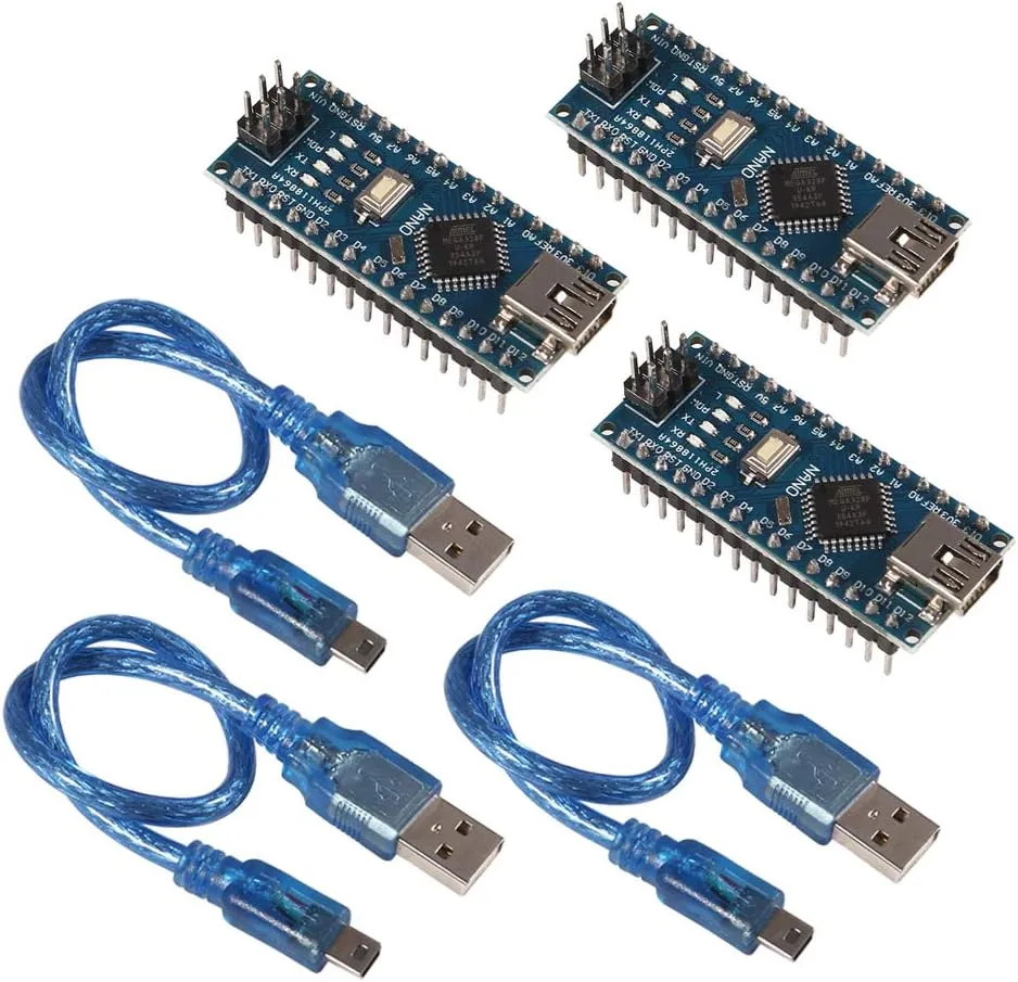 3pcs for Arduino Mini Nano V3.0 ATmega328P 5V 16M Micro Controller Board Module with 3pcs USB Cable Compatible with Arduino IDE