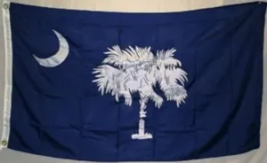 3x5 Embroidered South Carolina SC Synthetic Cotton Flag 3'x5' Grommets 3 Clips