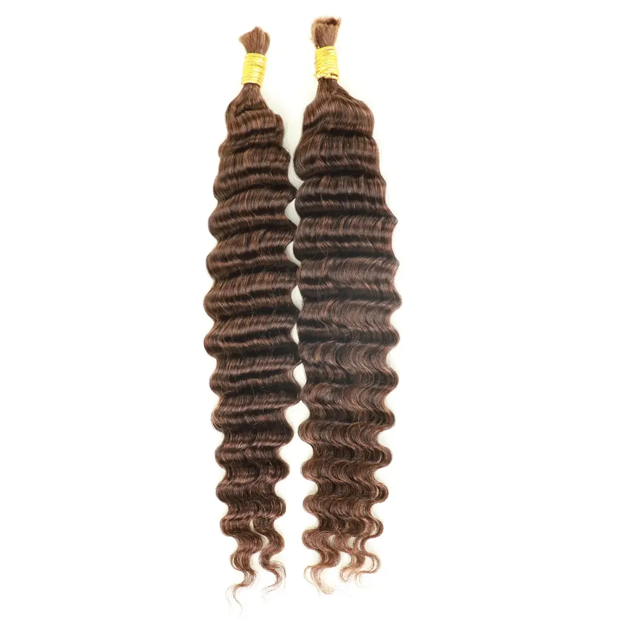 #4 Dark Brown Deep Wave Bulk Human Hair for Braiding