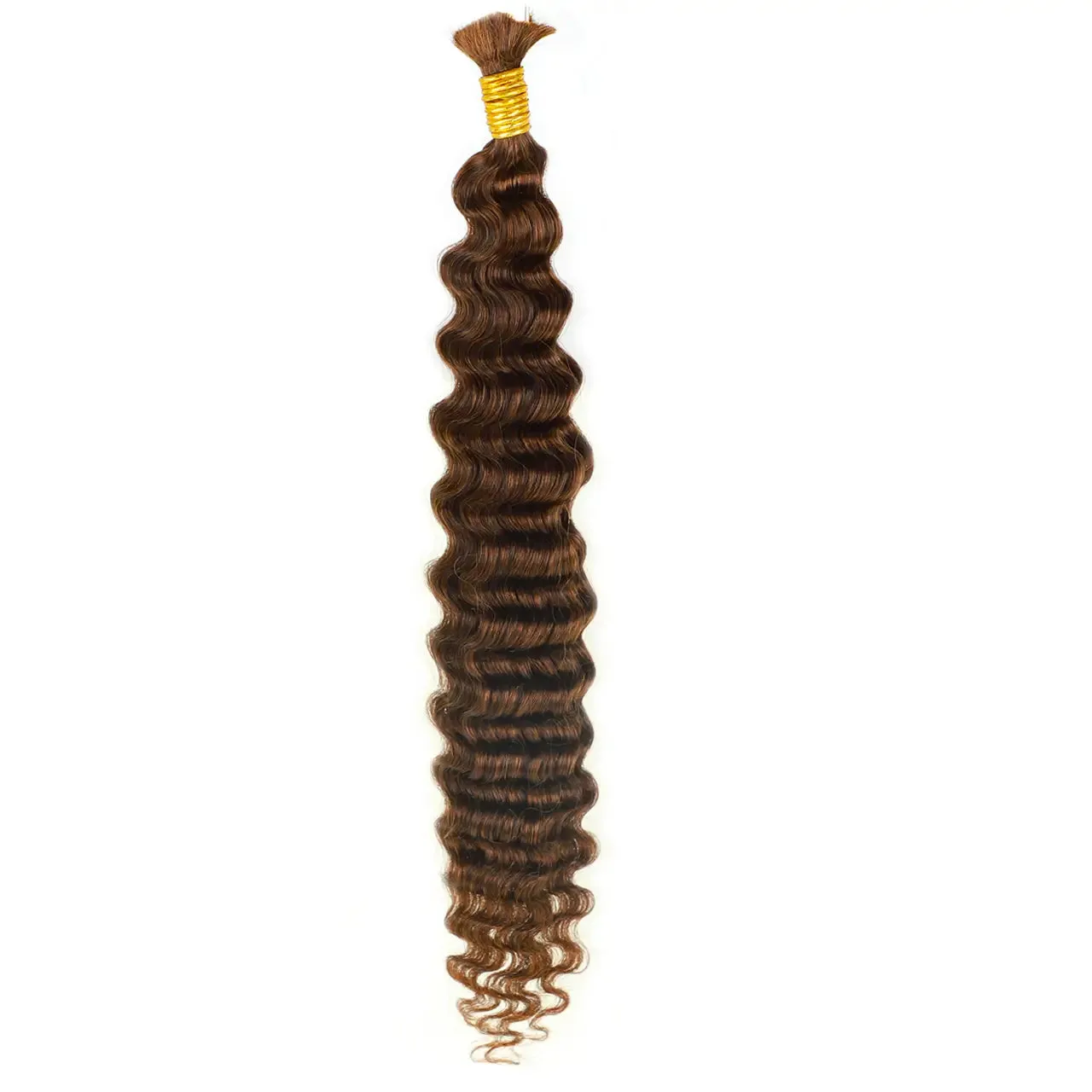 #4 Dark Brown Deep Wave Bulk Human Hair for Braiding