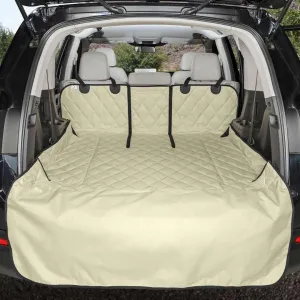 4Knines SUV Cargo Liner, Trunk Protector for Vehicles, Durable Cargo Mat for SUV, Compatible with 60/40 Split Seats & Armrest Pass-Through, Waterproof, Easy to Clean, Non-Slip - Small Size, Tan