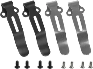 4Pcs Deep Carry Pocket Clips, Black and Stone Wash Titanium Pocket Clips with Screws for Benchmade 535 (Black and Stone Wash)