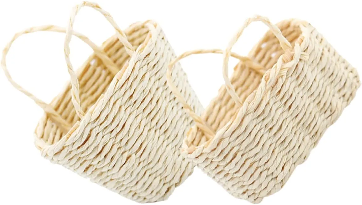 4sets 2pcs Miniature Woven Basket Decor Dollhouse Accessories for Decorative Basket Model for Mini House Micro Landscape Compact and Easy to Store 2pcs*4