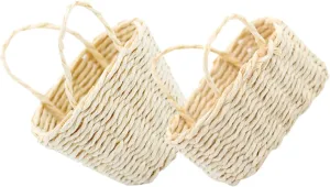 4sets 2pcs Miniature Woven Basket Decor Dollhouse Accessories for Decorative Basket Model for Mini House Micro Landscape Compact and Easy to Store 2pcs*4
