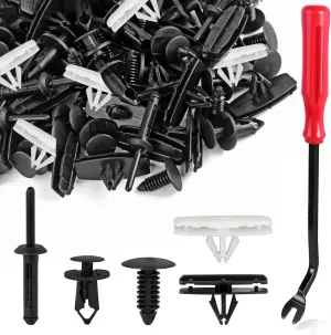 5 in 1 Wrangler Grille Fastener Retainer Clips, Xislet Push-Type Plastic Rivets Compatible with 2007-2024 Jeep Wrangler & 2005-2010 Grand Cherokee Fender Bumper Clips Replace 6503598-151PCS