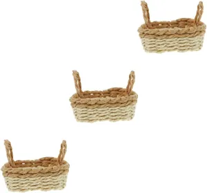 5pcs Miniature Woven Basket Model Scale Dollhouse Decor for Scenes Boy Girl Room Ornament Multi-Purpose Craft Accessory and Cute Mini