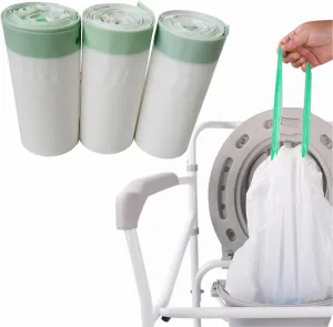 60 Count Disposable Bedside Commode Liners for Adult Commode Chairs, Portable & Camping Toilet Bags
