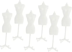 6pcs Mini Doll Dress Stands Smooth for Displaying Clothing and Accessories Compact for Doll Houses and Miniature Bedroom Decor