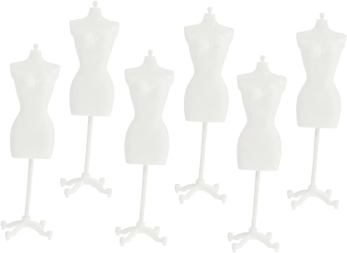 6pcs Mini Doll Dress Stands Smooth for Displaying Clothing and Accessories Compact for Doll Houses and Miniature Bedroom Decor