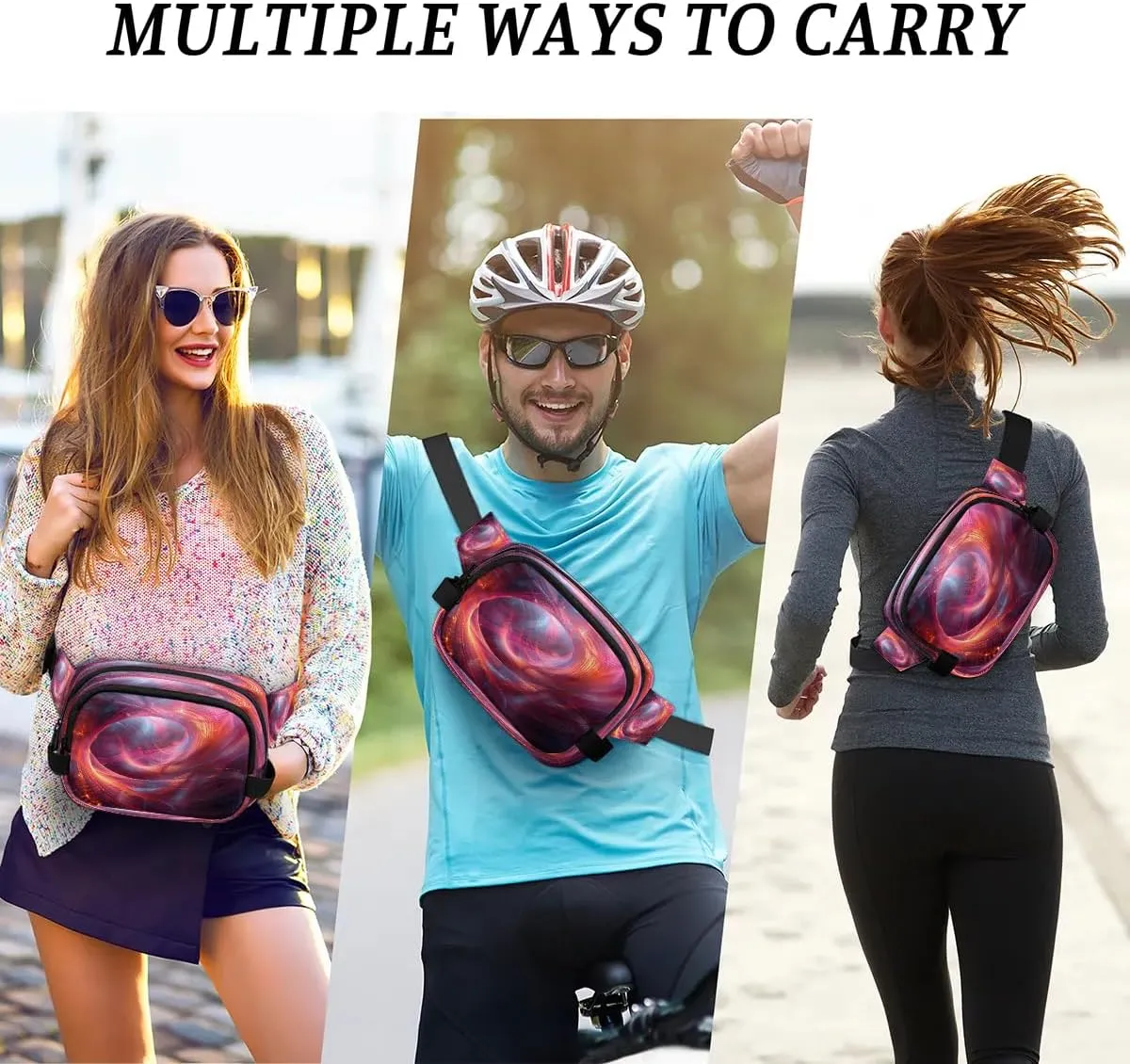 Abstraction Multi Color Pattern Fanny Packs for Women Men Waterproof Waist Bag with Adjustable Strap Belt Bag for Travel Running Hiking
