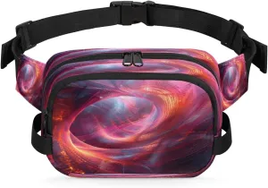 Abstraction Multi Color Pattern Fanny Packs for Women Men Waterproof Waist Bag with Adjustable Strap Belt Bag for Travel Running Hiking