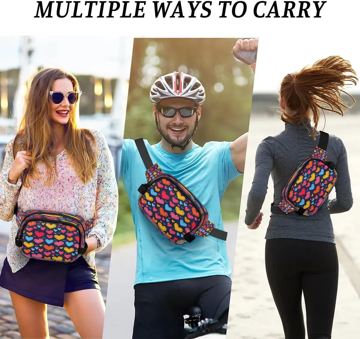 Abstraction Multi-Printing Fanny Packs for Women Men Waterproof Waist Bag with Adjustable Strap Belt Bag for Travel Running Hiking