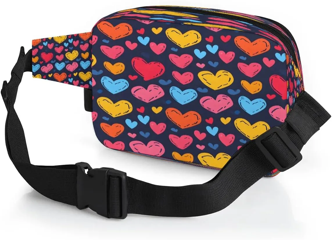Abstraction Multi-Printing Fanny Packs for Women Men Waterproof Waist Bag with Adjustable Strap Belt Bag for Travel Running Hiking