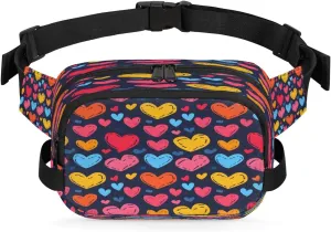 Abstraction Multi-Printing Fanny Packs for Women Men Waterproof Waist Bag with Adjustable Strap Belt Bag for Travel Running Hiking