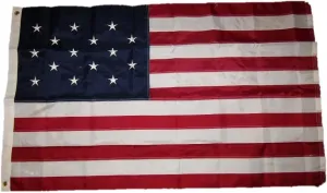 AES 3x5 Embroidered 15 Star Spangled Banner WAR 1812 210D Nylon Flag w/Clips