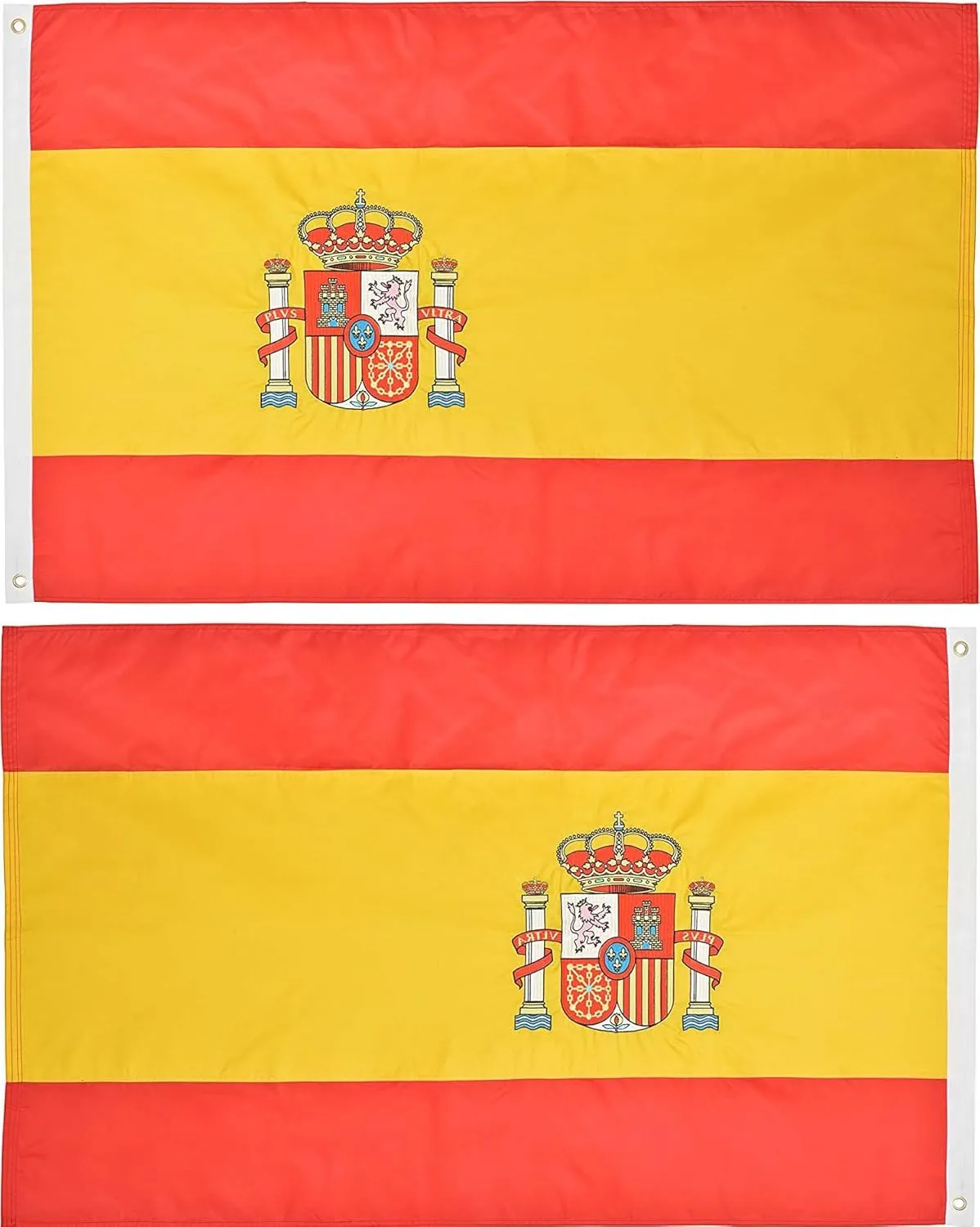 AES 3x5 Embroidered Spain Spanish Country Double Sided 220D Nylon Flag 3'x5' Clips Fade Resistant Double Stitched Premium Penant House Banner Grommets