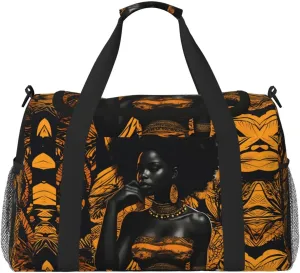 African retro print Weekender Overnight Carry On Bag Gym Luggage Bag Duffel Bag for Travel Women