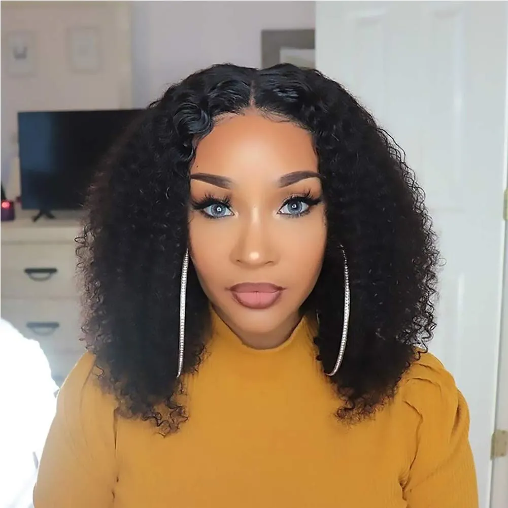 Afro Kinky Curly Hair Extensions Clip in Human Hair for Black Women 8A Brazilian 4B 4C Afro Kinky Curly Clip ins Hair Extensions Natural Color 7Pcs 120G/Set 14"inch