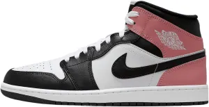 Air Jordan 1 Mid Men's Shoes (DQ8426-100, White/Rust Pink/Black)