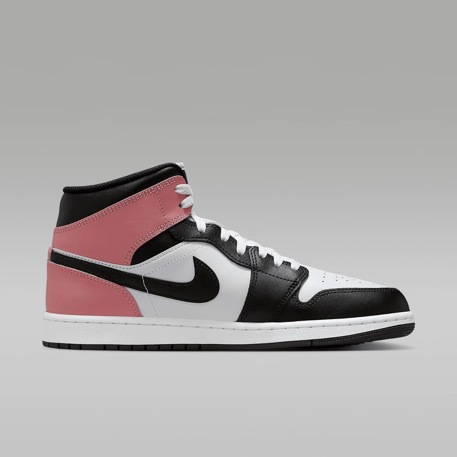 Air Jordan 1 Mid Men's Shoes (DQ8426-100, White/Rust Pink/Black)