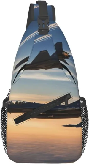 Aircraft Fighter Jets Print Crossbody Bag Is Suitable For Outdoor Hiking, Work, And Daily Travel