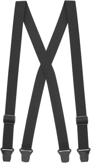 Airport-Friendly Undergarment Suspenders - 1.5-Inch Wide Soft Elastic - Nylon Clip - 2 Colors & 4 Sizes