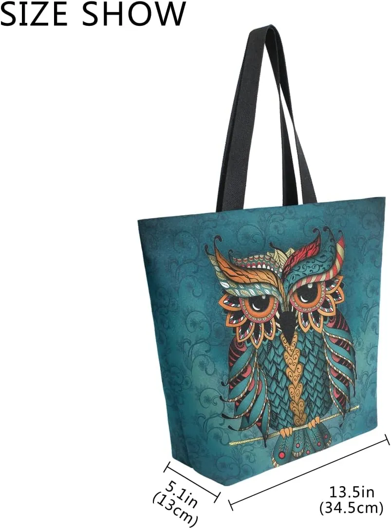 ALAZA Large Canvas Tote Bag African American Woman With Curly Hair Shopping Shoulder Handbag
